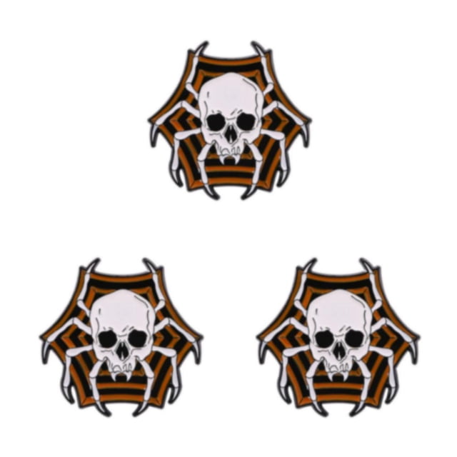 maskred Exquisite And Fashionable Halloween Enamel Pin Brooch Gift For Gothic Jewelry Enthusiasts And Alloy Spider Skeleton 3Set