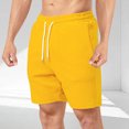 thumbnail image 2 of CHGBMOK Men's Shorts Summer Solid Color Casual Drawstring Pocket Fashionable Straight Through Shorts Sizes S-3XL, 2 of 9