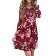 thumbnail image 1 of Matchstick Women's Floral Printed Long Sleeve Midi Dress, 1 of 5