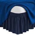 thumbnail image 1 of Wrap Around Bed Skirt 21" inch Drop Easy Care Microfiber Made Bedskirts (Queen-Navy Blue), 1 of 6