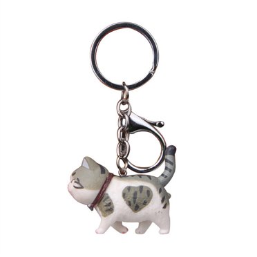 Xingzhi Cartoon Animal Bag Pendant Keyring Handbag Pouch Car Cute Aesthetic Keychain Girls Kids Ornament Birthday Gift Accessories Black White