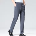 thumbnail image 4 of AherBiu Mens Dress Pants Pantalon Habillé pour Homme Taille Extensible Coupe Ajustée Pantalon de Complet avec Poches Extensible devant Plat, 4 of 5