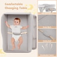 thumbnail image 2 of INFANS Table à Langer pour Bébé avec Roues, Poste à Couches Pliant Portable Organisateur de Chambre de Bébé avec Panier de Rangement, Étagère Suspendue, Hauteur Réglable, Ceinture de Sécurité pour Nouveau-Né Nourrisson (Gris Pâle), 2 of 8