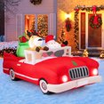 thumbnail image 2 of Gymax 7.7 FT Long Christmas Inflatables Lighted Xmas Inflatable Santa Claus, 2 of 10