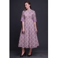 thumbnail image 4 of Bimba Robe à Manches Roulées pour Femmes à Imprimé Floral, Col Mandarin, Chemise Boutonnée - Grand, 4 of 5