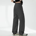 thumbnail image 4 of Ohufall Pantalon Cargo pour Femmes Pantalon à Jambe Grand Ample Extensible Pantalon Mode Urbaine Taille Haute Décontracté Imperméable Pantalon de Randonnée Extérieur avec Poches Pantalon pour Femmes, 4 of 4