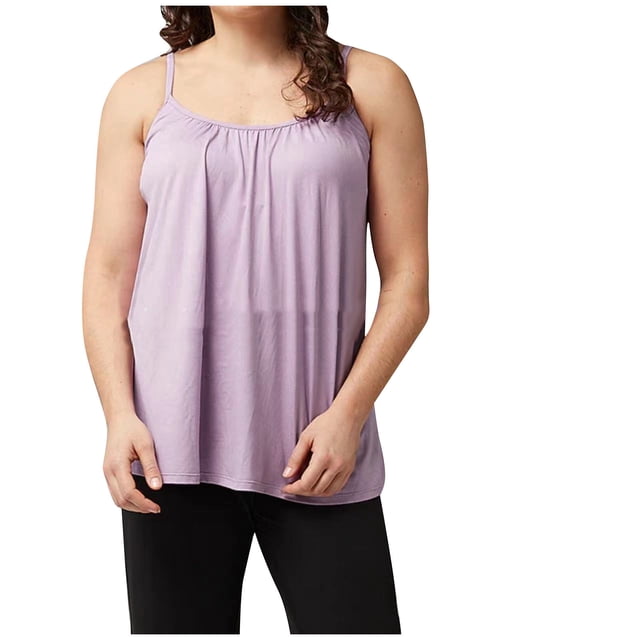 Birdeem Débardeurs Femme Femmes Couleur Unie Rehausseur Rembourré Ample Camisole à Col Rond