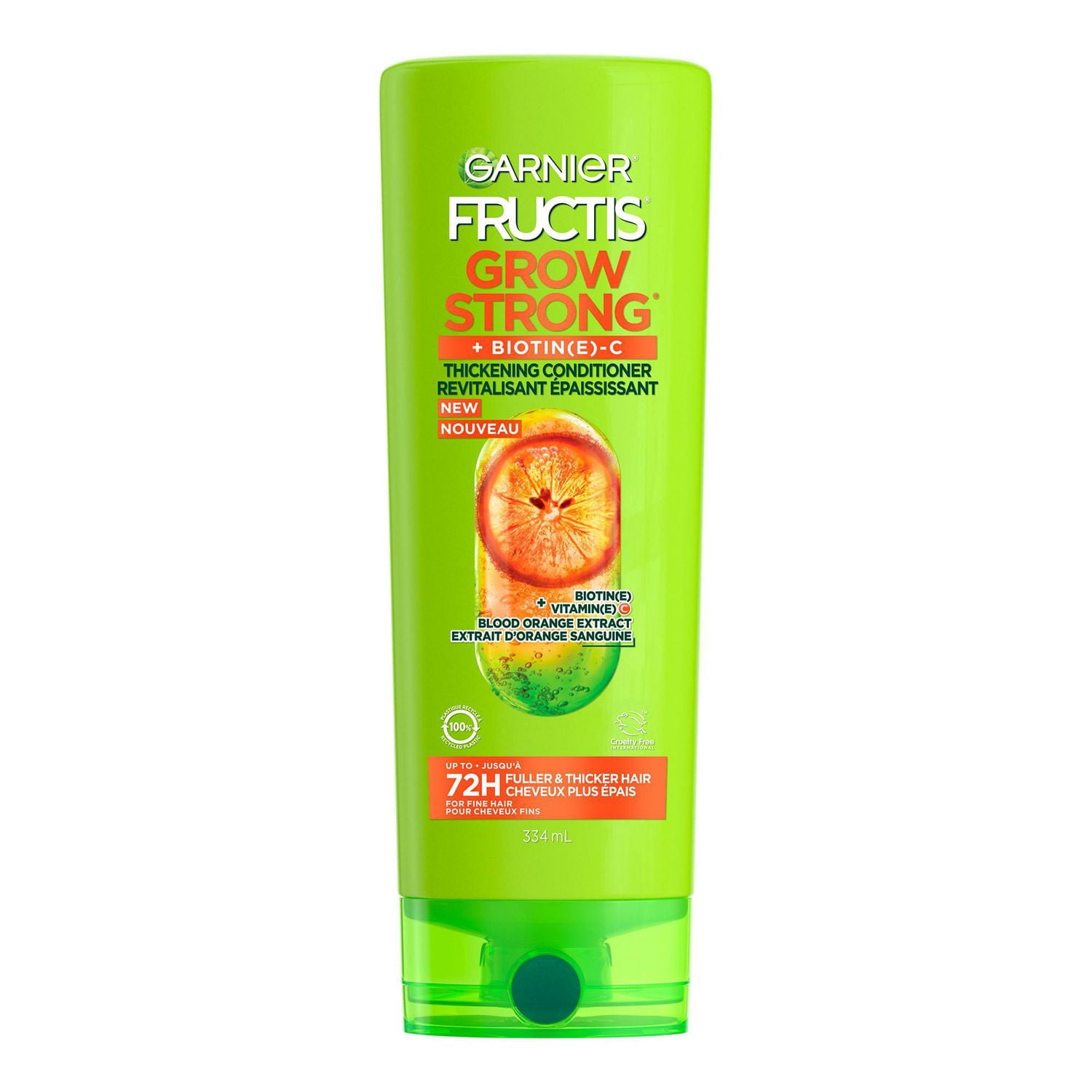 Garnier Fructis Grow Strong Revitalisant Épaississant pour Cheveux Fins, avec Vitamine C