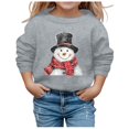 thumbnail image 1 of PMVFHDE Liquidation Chandails en Molleton Col Rond Fille Graphique Automne et Hiver Imprimé de Noël Col Rond Manches Longues Décontracté Sans Capuche Vêtements Filles, Gris, 11-12 Ans, 1 of 4