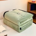 thumbnail image 4 of Matoen12 Solid Color Flannel Blankets for All Season, Polyester Soft Throw Blanket Lightweight Air Conditioning Quilt for Nap Sleep, Modern Style Home Decor Ideal for Gift, 40"x55", 1PC, Green, 4 of 8