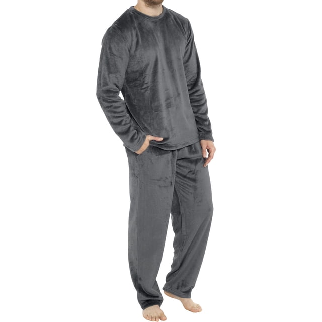 Kcodviy Mens Leisure Soft Home Cuffed Pants for Elderly Men Solid Color Shirt Pants Pajamas for Men Cotton 3 Cutes Pajama Set Home Service Fun Mens Pajamas Set Two Piece Set Long Fleece Warm Pyjamas