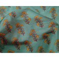 thumbnail image 4 of oneOone Silk Tabby Fabric Leaves & Floral Block Print Fabric By Yard 42 Inch Wide, 4 of 4
