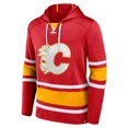thumbnail image 1 of Men's Calgary Flames Puck Deep Lace-Up Pullover Hoodie - Red, 1 of 3