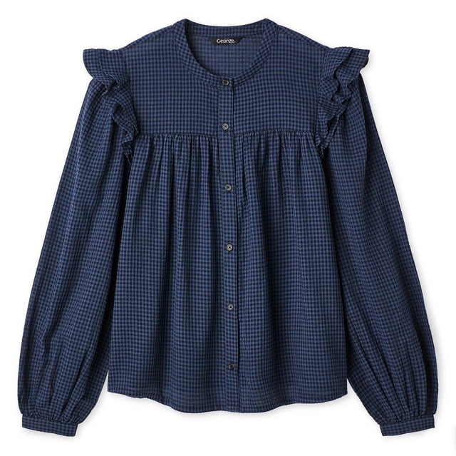George Women's Ruffled Long-Sleeve Top
