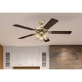 thumbnail image 4 of Westinghouse 7233800 52 in. Ceiling Fan with Dimmable LED Light Fixture Polished Brass Finish Reversible Blades Walnut & Oak Clear Ribbed Glass, 4 of 8