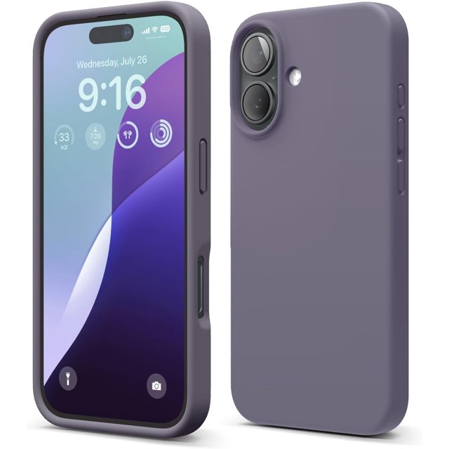KOMI Compatible with iPhone 16 Pro Max Case, Premium Liquid Silicone Case, Full Body Protective Cover, Shockproof, Slim Phone Case, Anti-Scratch Soft Microfiber Lining, 6.9 inch Deep Lavender