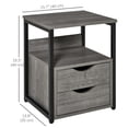 thumbnail image 3 of HOMCOM Industrial End Table with 2 Drawers, Accent Side Table with Shelf, 3 of 10
