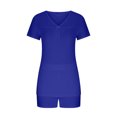 thumbnail image 3 of Ensemble de Pyjama pour Femmes Shorts 2 Pcs Femmes Col en V Manches Courtes Deux Pièces Confortable Ensemble de Pyjama de Maison Ensemble de Sport Ensembles de Pyjama pour Femmes Shorts Pyjamas pour Femmes Ensemble de Shorts, 3 of 7