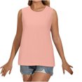 thumbnail image 3 of AherBiu Débardeurs Grande Taille pour Femmes Couleur Unie Sans Manches Col Rond Ample Chic Décontracté Basique Camis, 3 of 7