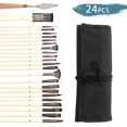 thumbnail image 3 of GUOOL oshhni Paint Brushes Set, 24 Pcs Assorted Tip Paintbrushes Nylon Hair Black Storage Bag, 3 of 9