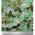 thumbnail image 1 of Soimoi Green polyester Crepe Fabric Artistic Leaves Print Sewing Fabric Yard 52 Inch Wide, 1 of 5