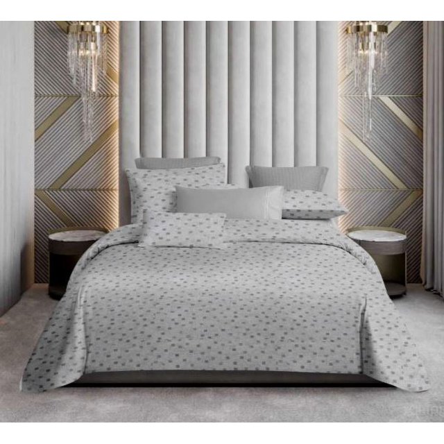 Drap-housse Grand Lit Double à Élégance Florale - Gris