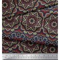 thumbnail image 2 of Soimoi Polyester Crepe Fabric Mandala Kaleidoscope Print Sewing Fabric Yard 52 Inch Wide, 2 of 3