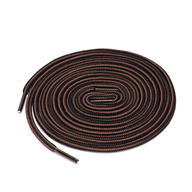 INSPIRE CHIC Lacet de Botte Unisexe Rond en Corde à Rayures Bicolores 1/5 Épais 90cm / 35.43 Pouces Rouge Brun Noir