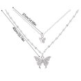 thumbnail image 3 of Collier Zircon Papillon Double en Argent 925 Mode Clavicule Bijoux pour Femmes Cadeaux, 3 of 9