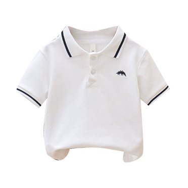 Hiiyo Little Boys Casual Polo Shirt Classic Fit Short Sleeve T-Shirt School Uniform Tops