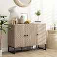 thumbnail image 2 of HOMCOM Modern Sideboard, Buffet Cabinet with Adjustable Shelves, Oak, 2 of 10
