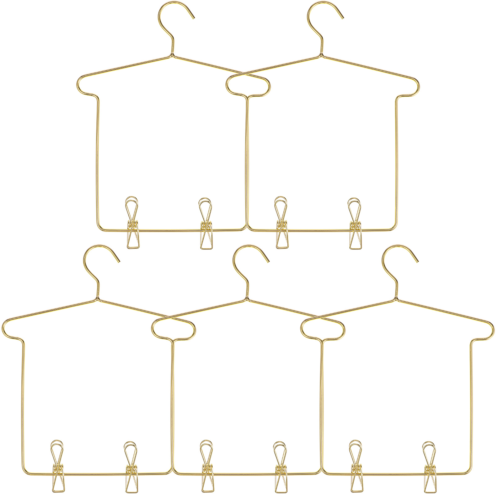 Miangastore 5 Sets Doll Clothes Hangers Dress Clothes Hanging Rack With Clip Tiny House Accessories