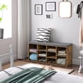 thumbnail image 4 of PayLessHere Shoe Bench - 10 Compartment Shoe Organizer, 3-Tier Rack & Adjustable Shelves for Living Room, Entryway, Hallway, Bedroom, Brown, 4 of 7