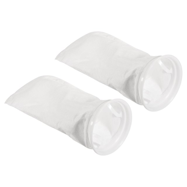 Unique Bargains 7'' Ring Filter Socks 200 Micron Pool Skimmer Basket, White 2 Pack