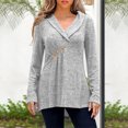 thumbnail image 1 of Hauts Grande Taille pour Femmes, Col en V Décontracté, Manches Longues, Blouse Ample, 1 of 8