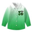 thumbnail image 4 of RXMEKW Chemise à Manches Longues Imprimée de la Saint-Patrick pour Garçons avec Col Rabattu, 95 % Coton 5 % Élasthanne, Vert, 4 of 7