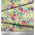 thumbnail image 2 of Soimoi Modal Satin Fabric Fruits,Swim Ring & Goggles Summer Designs Printed Craft Fabric by The Yard 42 Inch Wide, 2 of 3