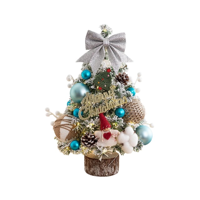 Table Christmas Tree with Lights Party Supplies for Living Room Holiday Home Blue