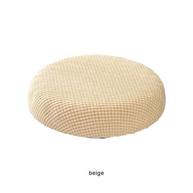mmirethe And Beautify Stools With Round Cushion Seat Covers Stool Cushions Polyester Easy To Install Grippers Backing Elastic Band beige 1Set