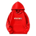 thumbnail image 1 of PMVFHDE Chandails en Molleton à Col Rond Fille Graphique Enfants Filles Chemise de Sport Garçon Fille Décontractée à Capuche Chandail avec Poche Adapté pour Ados Filles Garçons Rouge, 9-10 Ans, 1 of 3