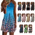 thumbnail image 3 of Langgg Robe Courte Décontractée Imprimée Sans Manches Esthétique Élégante Mignonne Robe de Plage Vacances Club Vêtements d'Été Géométrique m, 3 of 6
