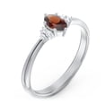 thumbnail image 3 of Birthstone Oval Ring with Shoulder Accents - Garnet (January), 3 of 5