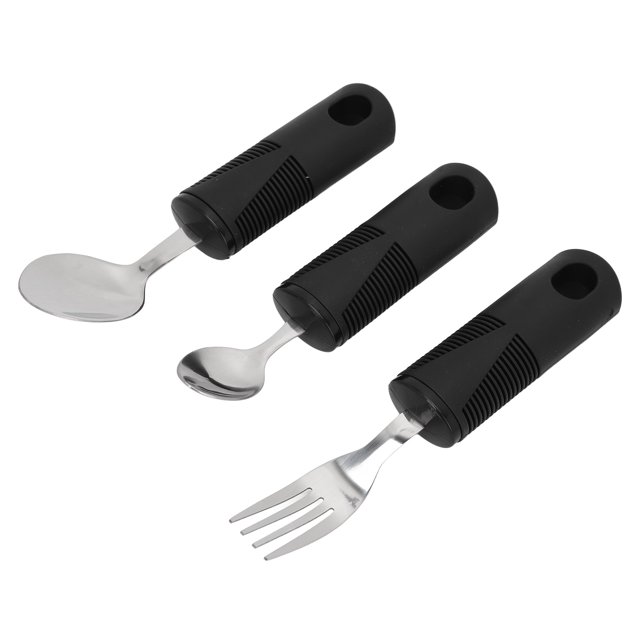 Parkinsons Utensils, 3 Pieces Nonslip Grip Adaptive Utensils Anti Shaking For Arthritis