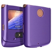 Case for Motorola RAZR 5G Flip Phone, Nakedcellphone [Purple] Protective Snap-On Hard Shell Slim Cover [Grid Texture] for Motorola Moto RAZR 5G Flip Phone (2020) XT2071