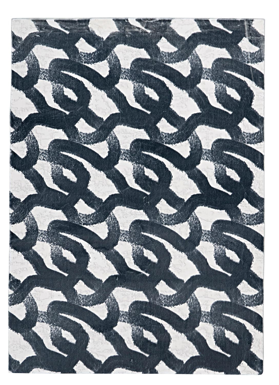 Motif Printed Faux Rabbit Sketch Black & White 3 ft. x 5 ft. Accent Rug