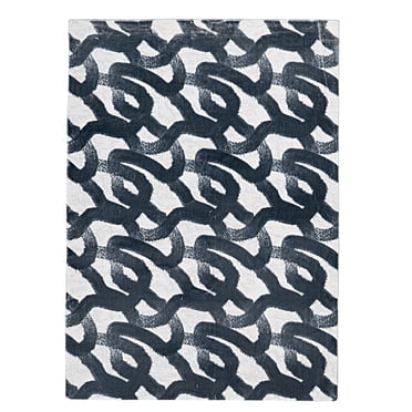 Tapis d'appoint Motif Faux Lapin Croquis noir & blanc de 3 pi x 5 pi