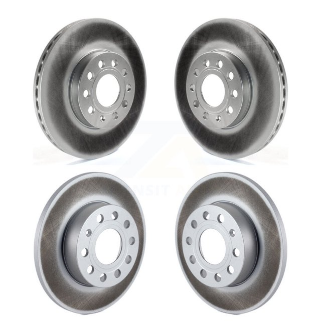 Genius Front Rear Coated Disc Brake Rotors Kit for Car 2006-2009 Volkswagen Rabbit with 288mm Diameter Rotor KG-101015