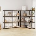 thumbnail image 1 of vidaXL 4-Layer Shelves 4 pcs Anthracite Steel&Engineered Wood, 1 of 5