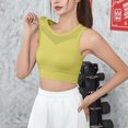 thumbnail image 4 of Bigersell Lace Bra V-Neck Wire-Free Bra Support Women Padded Bras Padded Bra Style R-228 Basic Bra Strap Nylon Full-Coverage Bra Feature Everyday Bras Underwear Yellow XL, 4 of 5