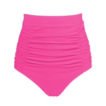 RELLECIGA Women's High Waisted Ruched Bikini Bottom